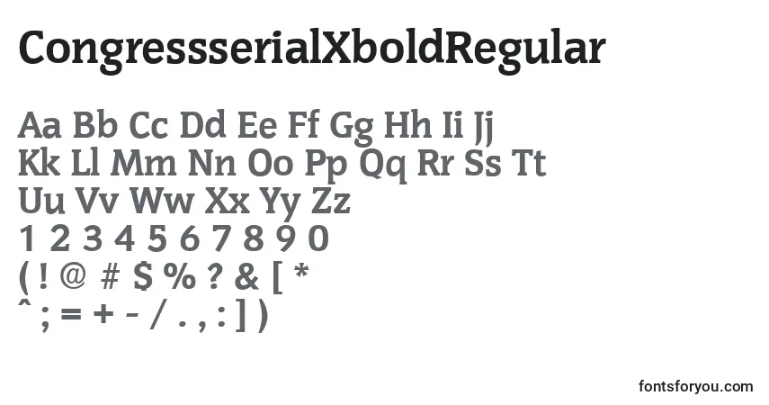 Шрифт CongressserialXboldRegular – алфавит, цифры, специальные символы