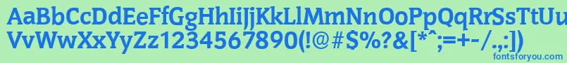 CongressserialXboldRegular Font – Blue Fonts on Green Background