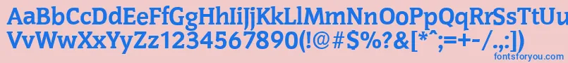 フォントCongressserialXboldRegular – ピンクの背景に青い文字