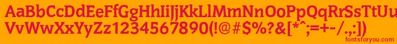 CongressserialXboldRegular Font – Red Fonts on Orange Background