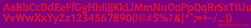 フォントCongressserialXboldRegular – 紫の背景に赤い文字