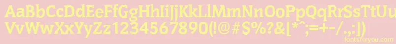 CongressserialXboldRegular-Schriftart – Gelbe Schriften auf rosa Hintergrund