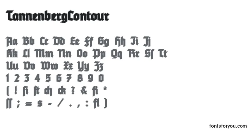 TannenbergContour-fontti – aakkoset, numerot, erikoismerkit