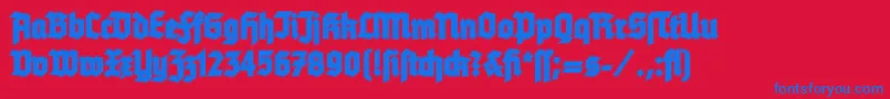 TannenbergContour Font – Blue Fonts on Red Background