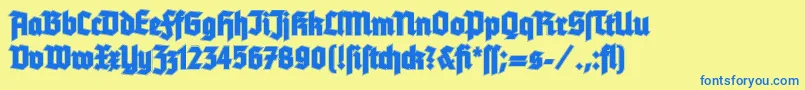 TannenbergContour Font – Blue Fonts on Yellow Background