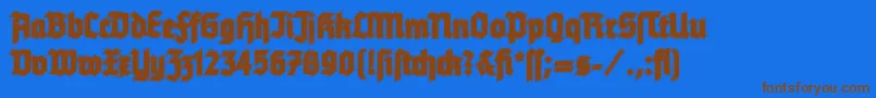 TannenbergContour Font – Brown Fonts on Blue Background