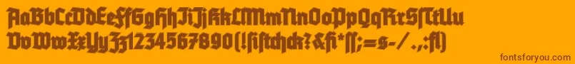 TannenbergContour-Schriftart – Braune Schriften auf orangefarbenem Hintergrund