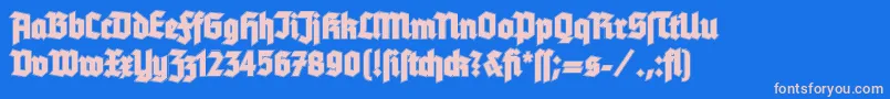 TannenbergContour Font – Pink Fonts on Blue Background