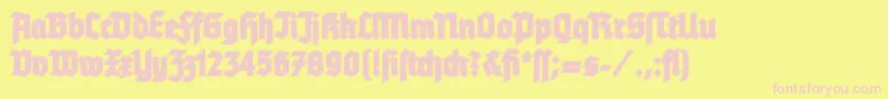 Czcionka TannenbergContour – różowe czcionki na żółtym tle