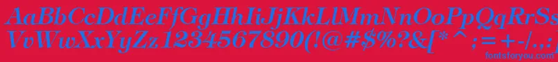 TiffanyDemiItalicBt Font – Blue Fonts on Red Background