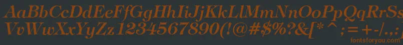 TiffanyDemiItalicBt Font – Brown Fonts on Black Background