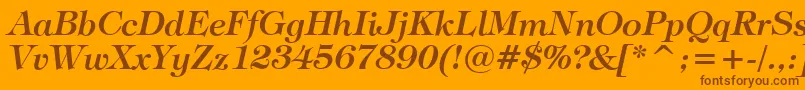 TiffanyDemiItalicBt Font – Brown Fonts on Orange Background