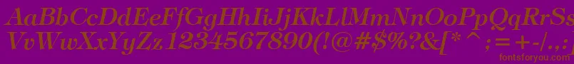 TiffanyDemiItalicBt Font – Brown Fonts on Purple Background