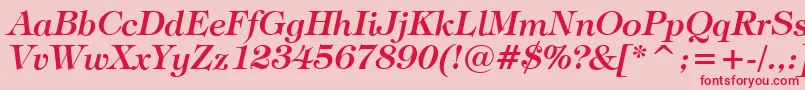 TiffanyDemiItalicBt Font – Red Fonts on Pink Background