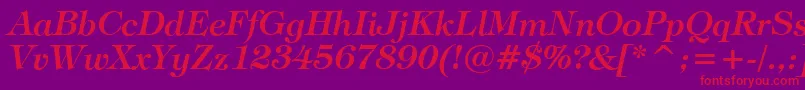 TiffanyDemiItalicBt Font – Red Fonts on Purple Background