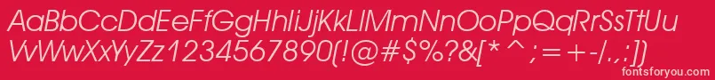 AvantGardeItalic-Schriftart – Rosa Schriften auf rotem Hintergrund