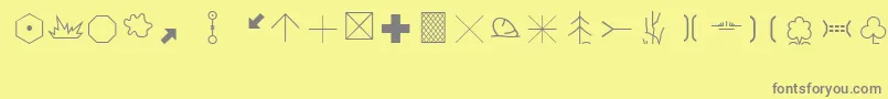 MapinfoCartographic Font – Gray Fonts on Yellow Background
