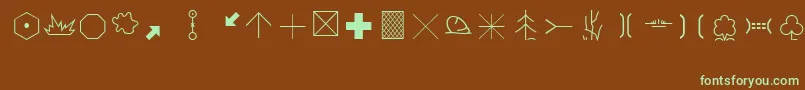 Шрифт MapinfoCartographic – зелёные шрифты на коричневом фоне