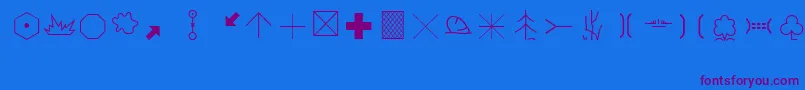 MapinfoCartographic Font – Purple Fonts on Blue Background