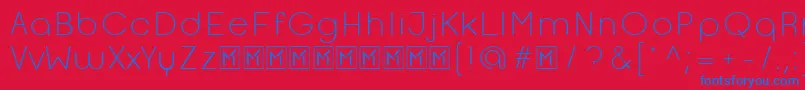 OpificioLightRounded-Schriftart – Blaue Schriften auf rotem Hintergrund