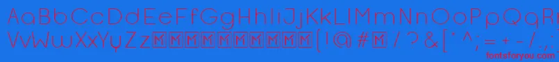 OpificioLightRounded Font – Red Fonts on Blue Background