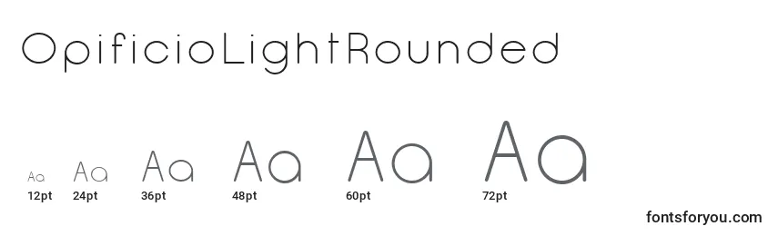 OpificioLightRounded Font Sizes