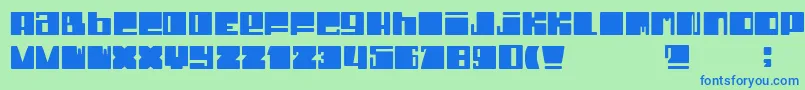 DheCrunci Font – Blue Fonts on Green Background