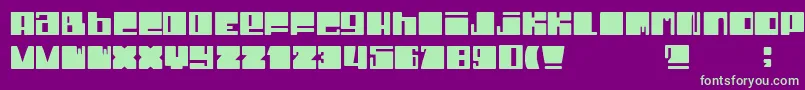 DheCrunci Font – Green Fonts on Purple Background