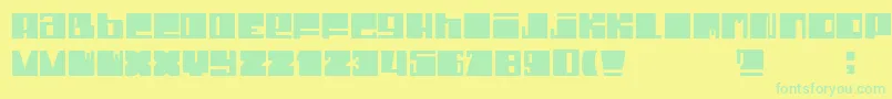 DheCrunci Font – Green Fonts on Yellow Background