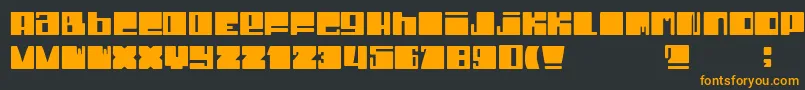 DheCrunci Font – Orange Fonts on Black Background