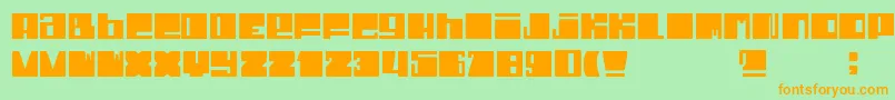 DheCrunci Font – Orange Fonts on Green Background