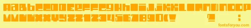 DheCrunci Font – Orange Fonts on Yellow Background