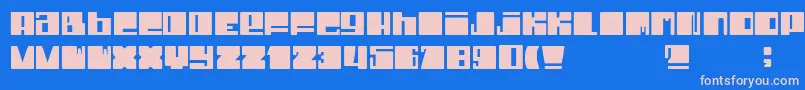 DheCrunci Font – Pink Fonts on Blue Background