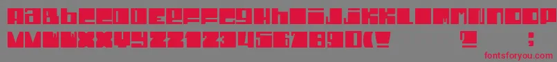 フォントDheCrunci – 赤い文字の灰色の背景