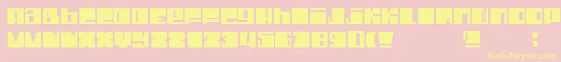 DheCrunci Font – Yellow Fonts on Pink Background