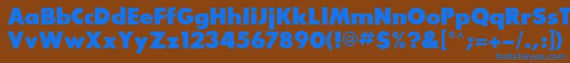 フォントGlasnostextraboldfwf – 茶色の背景に青い文字