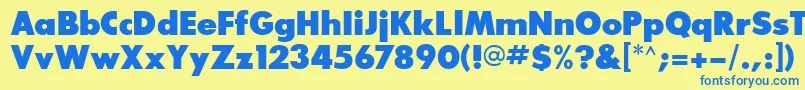 Glasnostextraboldfwf Font – Blue Fonts on Yellow Background
