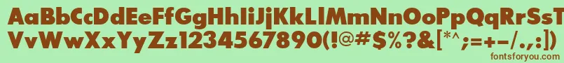 Glasnostextraboldfwf Font – Brown Fonts on Green Background