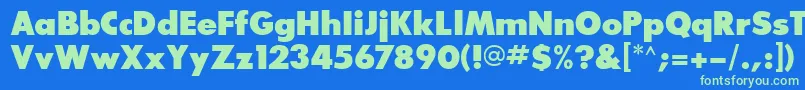 Glasnostextraboldfwf Font – Green Fonts on Blue Background