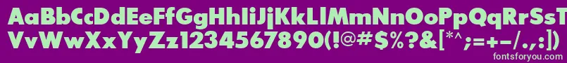 Glasnostextraboldfwf Font – Green Fonts on Purple Background