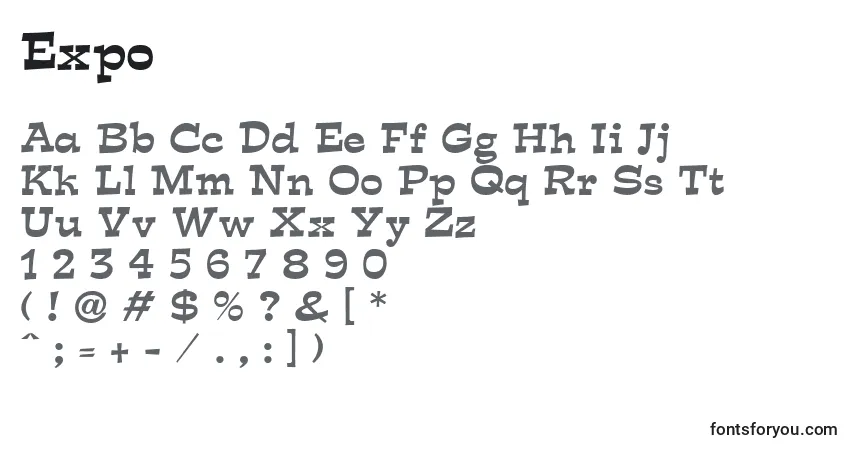 Шрифт Expo – алфавит, цифры, специальные символы
