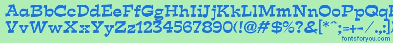 フォントExpo – 青い文字は緑の背景です。