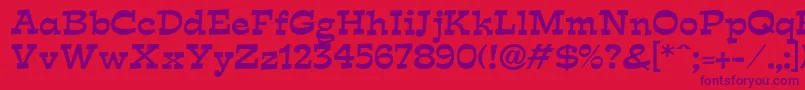 Expo Font – Purple Fonts on Red Background