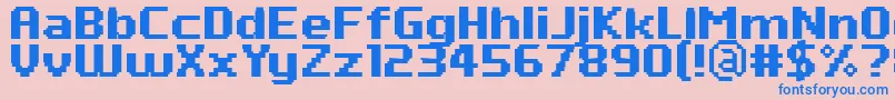 フォントPfTempestaSevenBold – ピンクの背景に青い文字