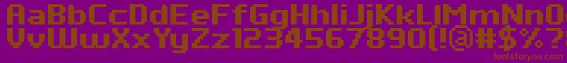 PfTempestaSevenBold-fontti – ruskeat fontit violetilla taustalla