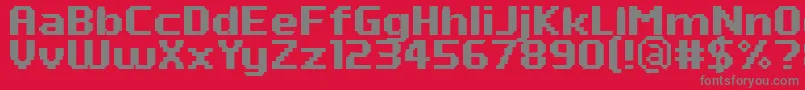 フォントPfTempestaSevenBold – 赤い背景に灰色の文字
