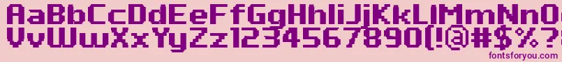 PfTempestaSevenBold-fontti – violetit fontit vaaleanpunaisella taustalla