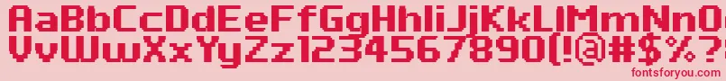 フォントPfTempestaSevenBold – ピンクの背景に赤い文字