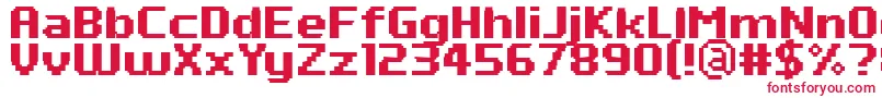 PfTempestaSevenBold-fontti – punaiset fontit valkoisella taustalla