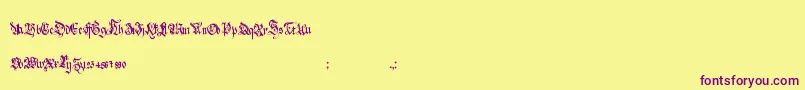 HolyroseFontMidnightea Font – Purple Fonts on Yellow Background